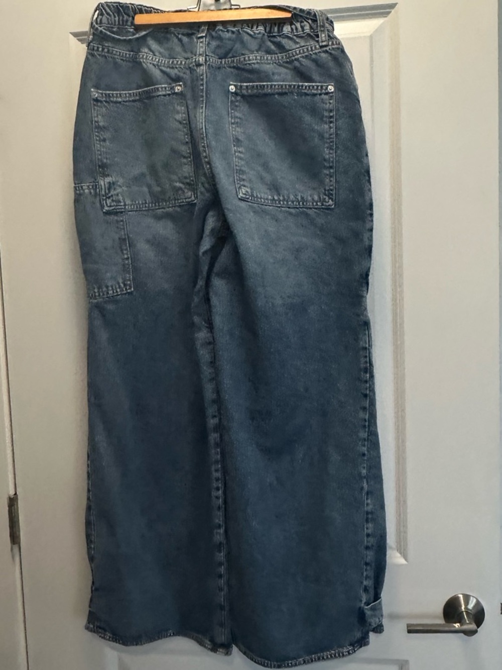 Free People CRVY Outlaw Wide leg Jeans👖 Bayou Blue. Size M. Like New! - Picture 2 of 7